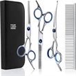 Professional Grooming Scissors Kit for Dogs with Safety Roun