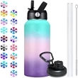 Vacuum Insulated Metal Water Bottle with Straw & Spout Lids
