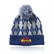 Diamond Pattern Knitted Pompom Beanie