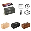 Wooden Digital Alarm Clock with Wireless Charging