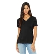 BELLA+CANVAS Women's Relaxed Jersey Short Sleeve V-Neck Tee.