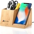 Bamboo Wireless Charger with Organizer
