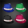 Sequin Costume Fedora With Imprinted Band