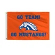 Mustang Head Mascot Flags