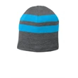 Port & Co Fleece-Lined Striped Beanie Cap.