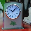 Glass Table Alarm Clock with Sandblast Finish