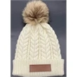 Cable Knit Beanie With Faux Fur Pom