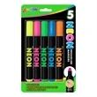 5 Pack Neon Broadline Watercolor Markers