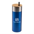 20 oz Stainless Steel Travel Tumbler with Bamboo Lid & Straw