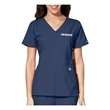 W123 Women's Stylized V-Neck Scrub Top