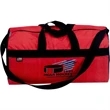 Duffel bag with sewn-in shoulder strap
