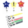 Star shape retractable badge holder with lanyard