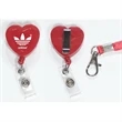 Heart shape retractable badge holder with lanyard