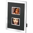 Black and Silver Photo Frame, Double 2" X 3"