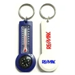 Compass and thermometer keychain