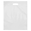 Stock White Plastic Fold Over Die Cut Handle Bag (9" x 12")
