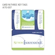 Plastic card w/ 3 Keytags - Manufactured in the USA