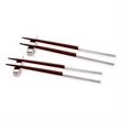 Refined Wooden/Silver Chopstick Set, 2 Pairs with Rests