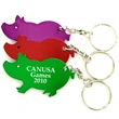 Jumbo size pig shape bottle opener key chain