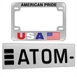 Chrome Plated Solid Brass Motorcycle License Plate Frame