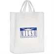 Clear Frosted Soft Loop Shopper Bag w/ Insert - Foil Stamp