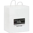 White Kraft Carry-Out Bags - Flexo Ink
