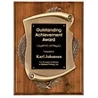 Keystone Solid Walnut Scroll Award Plaque