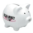 White Ceramic Piggy Bank - 3 3/4"L