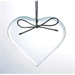 CLEAR GLASS HEART CHRISTMAS HOLIDAY ORNAMENT WITH RIBBON