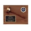 Solid Walnut Plaque with Gavel and Activity Insert