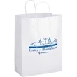 White Kraft Paper Shopper Bag - Flexo Ink