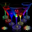 7 1/4 oz. LED Lighted Frosted Martini Glass with White Base