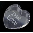 Laser Engraved Crystal Heart Paperweight