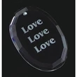 Laser Engraving Crystal Oval Facet Christmas Ornament
