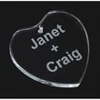 Laser Etched Crystal Heart Facet Christmas Ornament