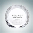 Crystal Glass Gem-Cut Circle Award