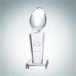 Crystal Glass Football on Pedestal