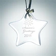 Beveled Star Jade Glass Ornament
