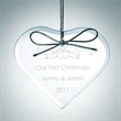 Beveled Heart Clear Glass Ornament