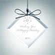 Beveled Square Diamond Clear Glass Ornament