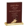 Rosewood Standing Desk Award Plaque Star