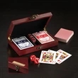 Card and Dice Set in Wooden Gift Box