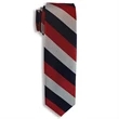 Red, Navy Blue & Grey City Collection Striped Narrow Tie