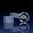 Circular Beveled Crystal USB/Flash Drive - 16GB
