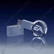 Circular Beveled Crystal USB/Flash Drive - 8GB