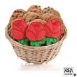 Red Roses Cookie Gift Basket- 48pc