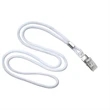 White Blank Round Lanyard With Bulldog Clip