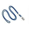 Royal Blue Blank Round Lanyard with Bulldog Clip