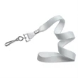 5/8" White Flat Blank Lanyards with Swivel Hook