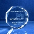 3 x 3 x 1 1/2 Beveled Optical Crystal Octagon Award